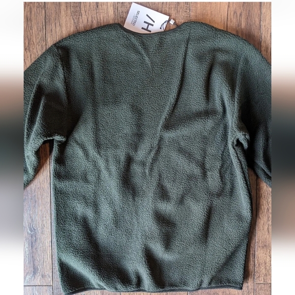 Selected / Homme Derek Crew Neck Sweatshirt Rosin Green Size Large NWT 100% Poly - Picture 16 of 16